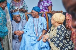 PICTORIAL: Late Ajimobi’s Widow Visits Olubadan-designate Oba Ladoja